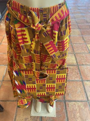 African Kente Skirt - Dress set with bag and scarf